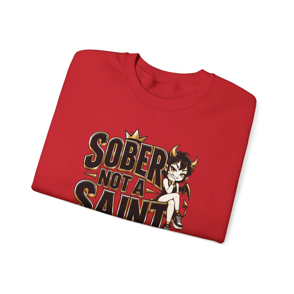 Sober Not a Saint Anime-Inspired Crewneck Sweatshirt