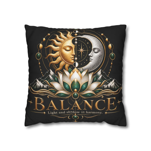 Balance Sun Moon Lotus Square Pillowcase