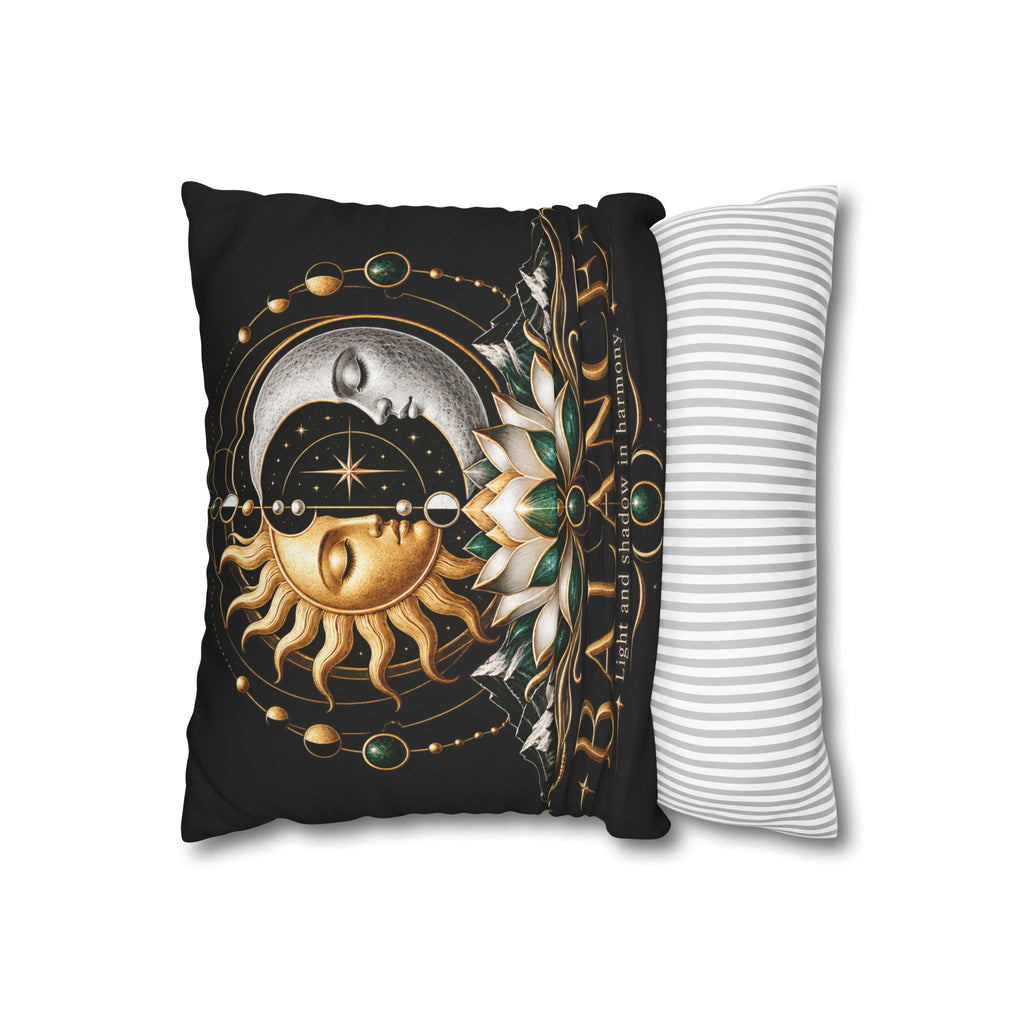 Balance Sun Moon Lotus Square Pillowcase