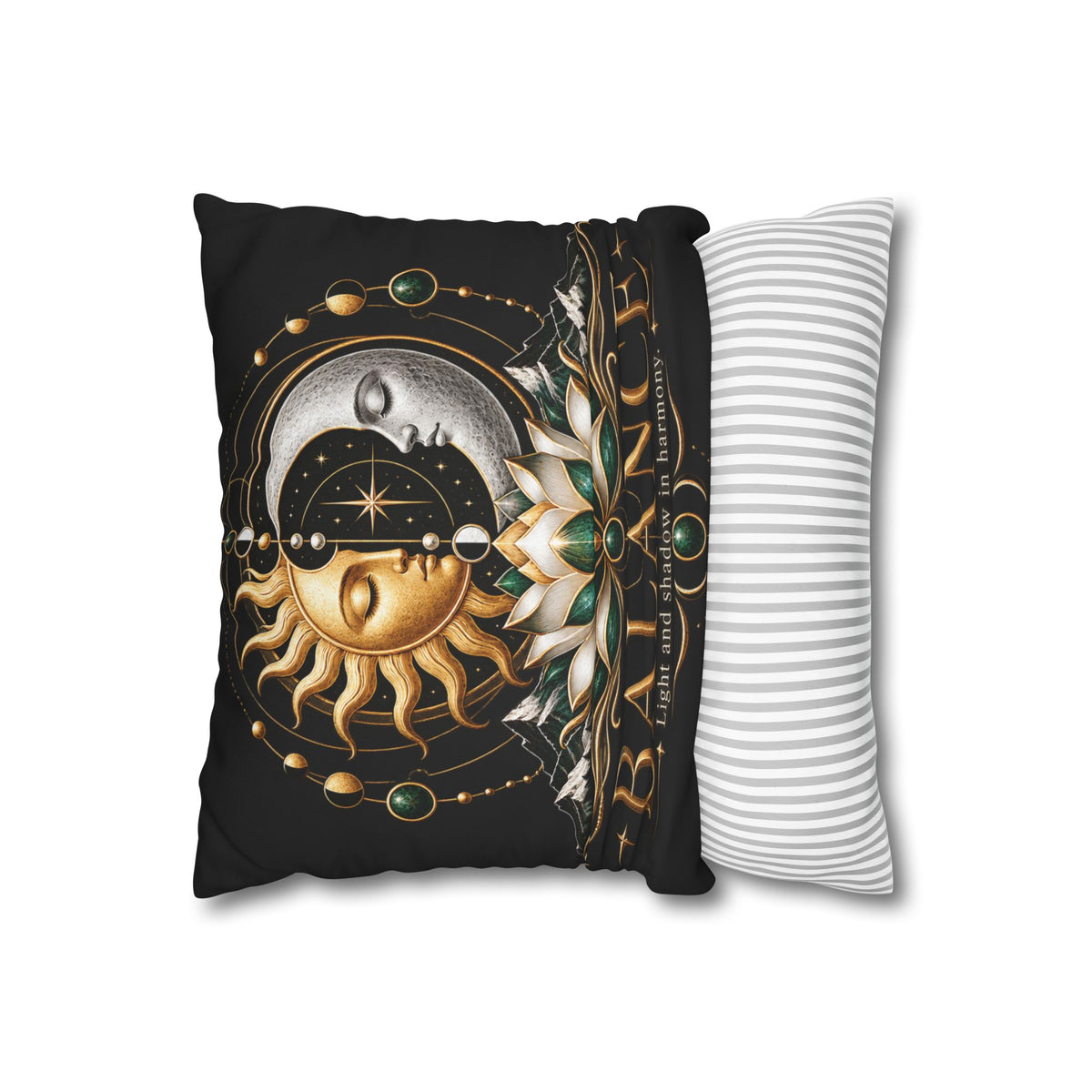 Balance Sun Moon Lotus Square Pillowcase