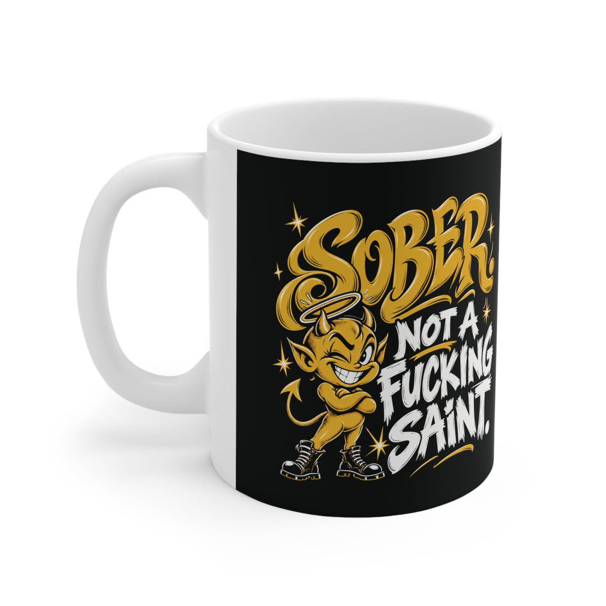 Sober Not a Fucking Saint Mug