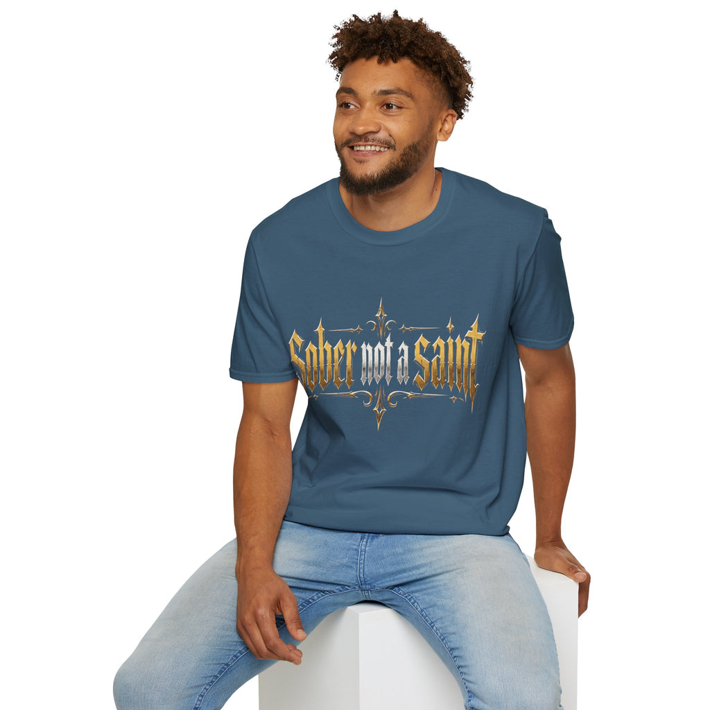 Sober Not a Saint Gothic Graphic T-Shirt