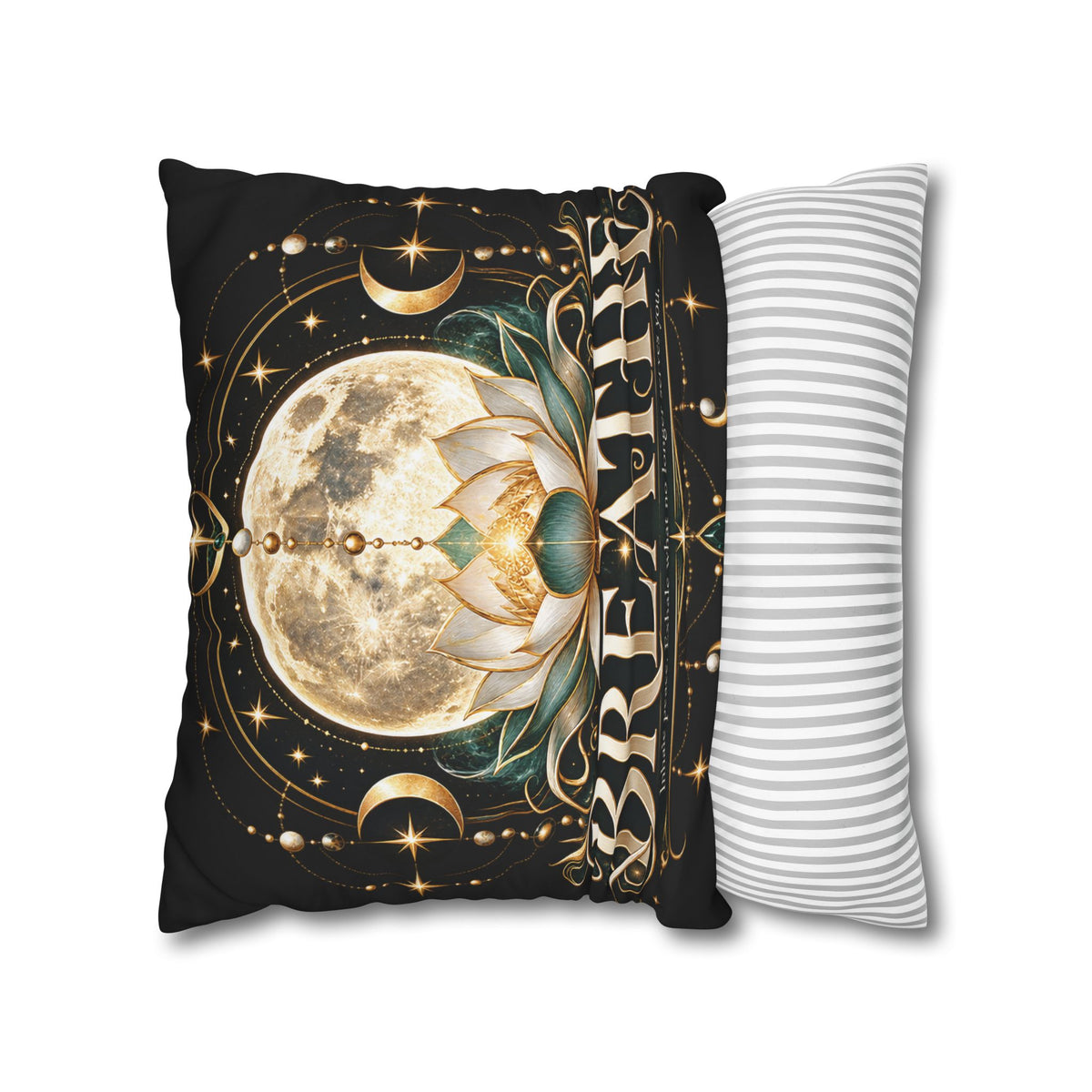 Breathe Moon Lotus Square Pillowcase