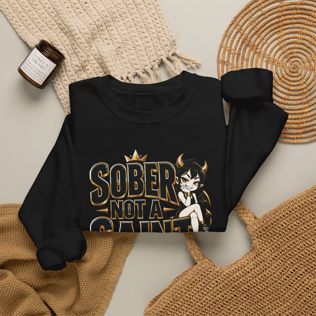 Sober Not a Saint Anime-Inspired Crewneck Sweatshirt