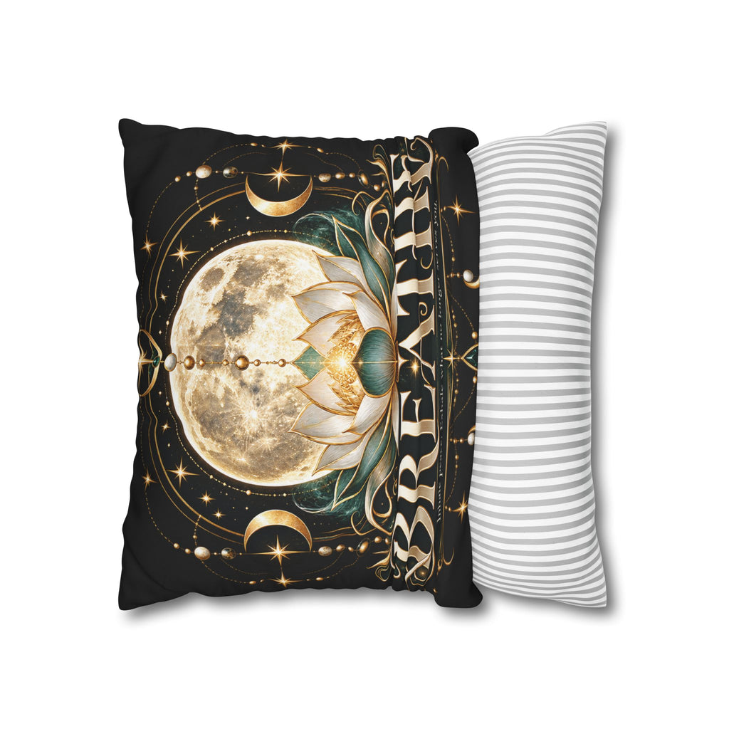 Breathe Moon Lotus Square Pillowcase