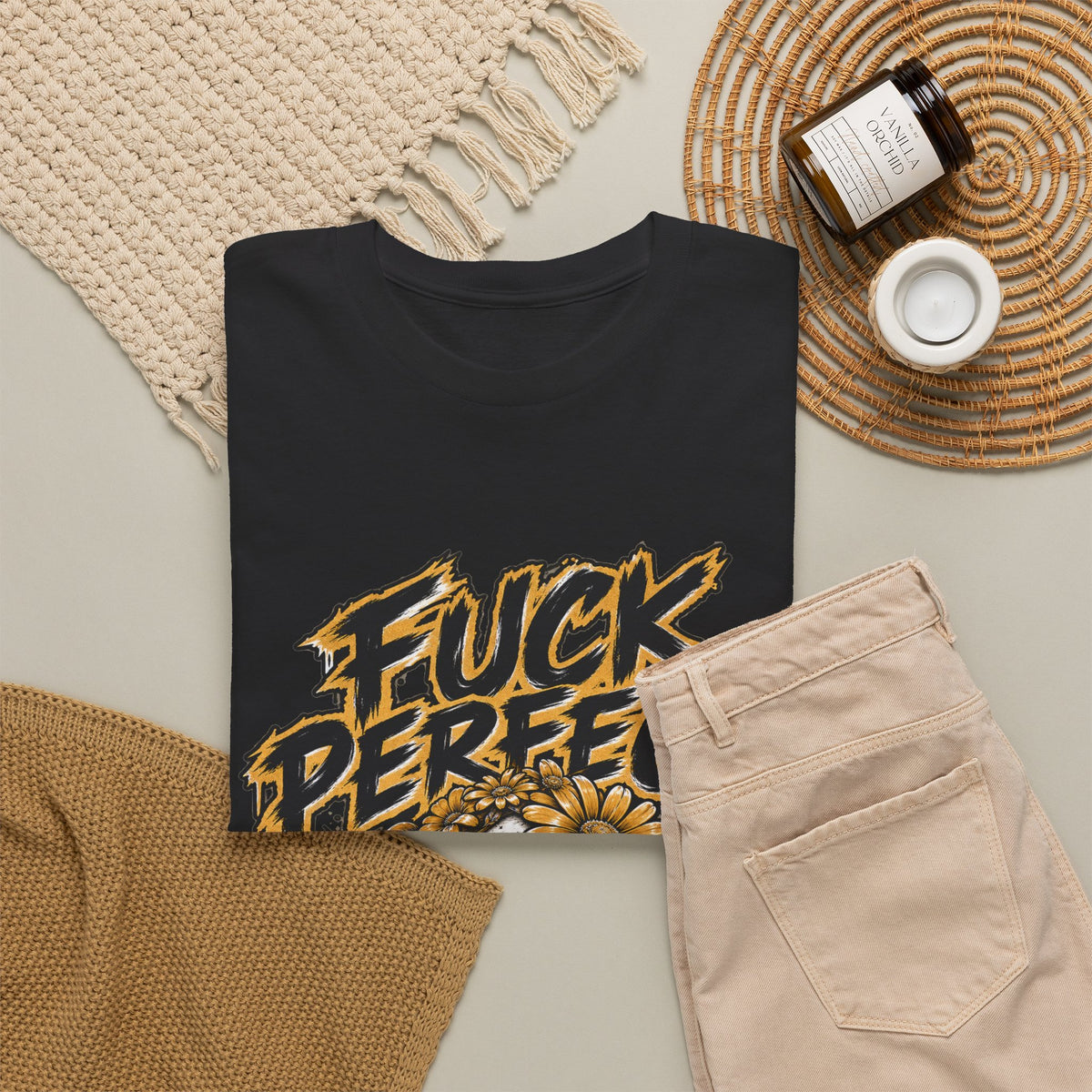 Fuck Perfect — Skull & Sunflower T-Shirt