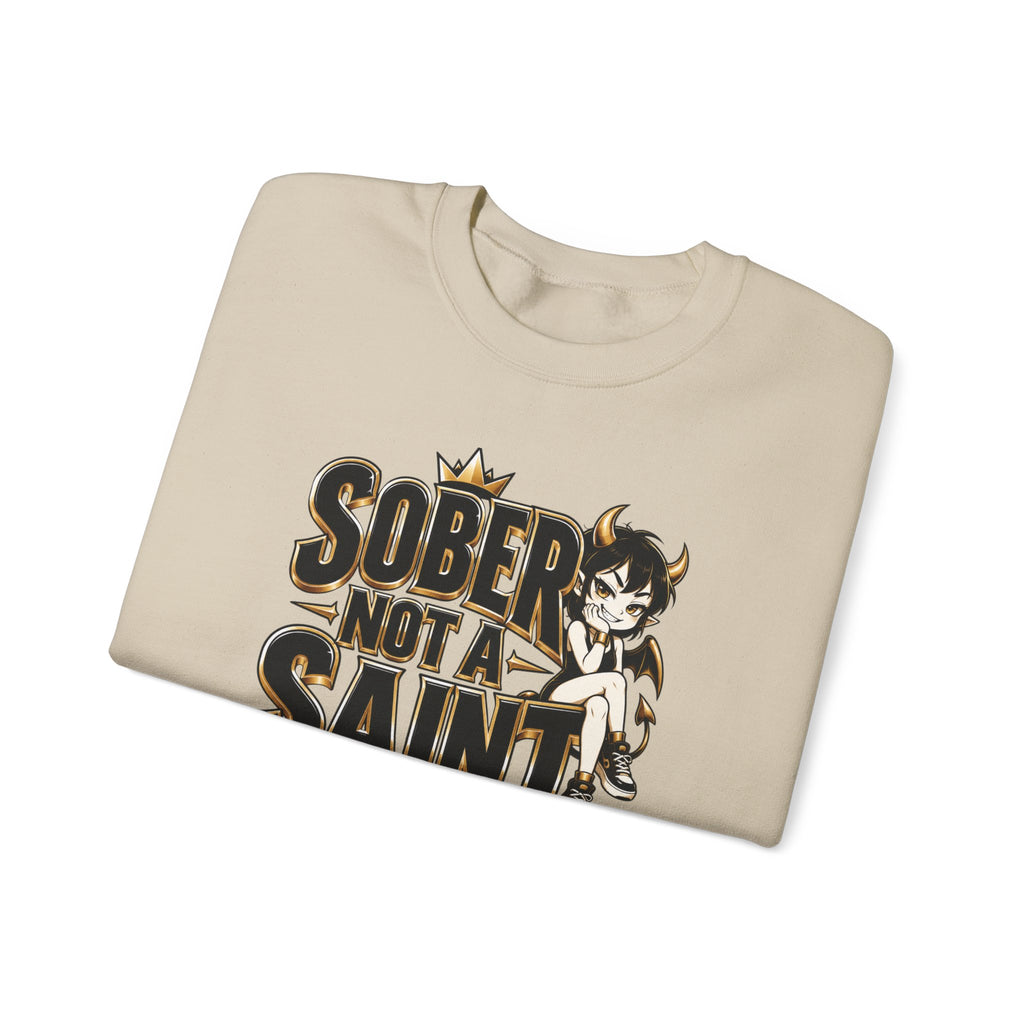 Sober Not a Saint Anime-Inspired Crewneck Sweatshirt