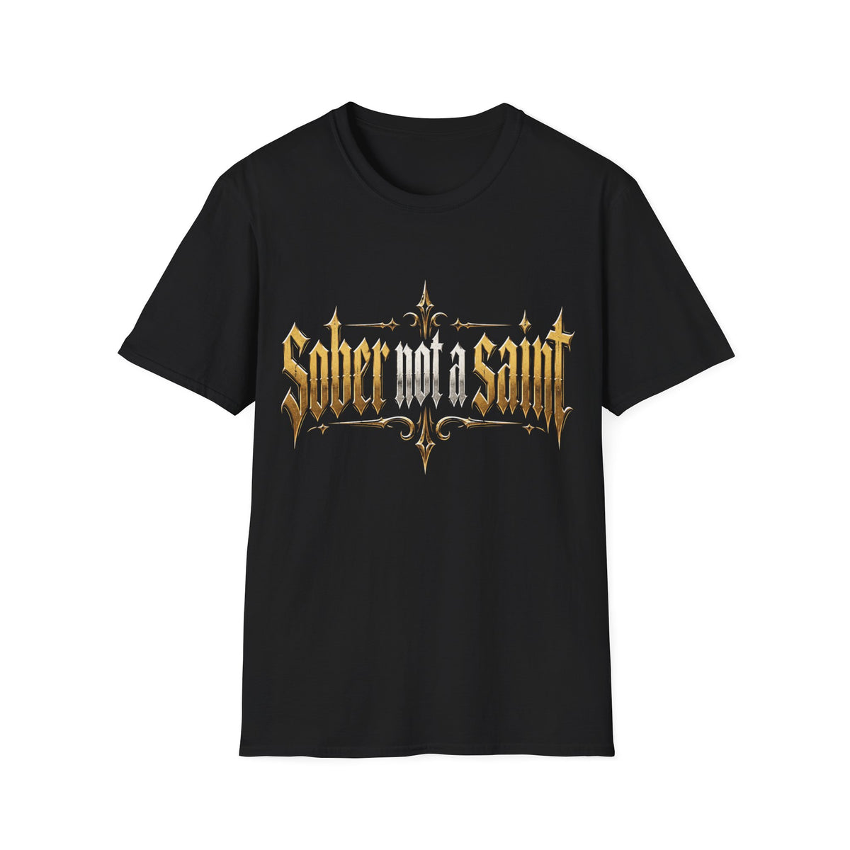 Sober Not a Saint Gothic Graphic T-Shirt