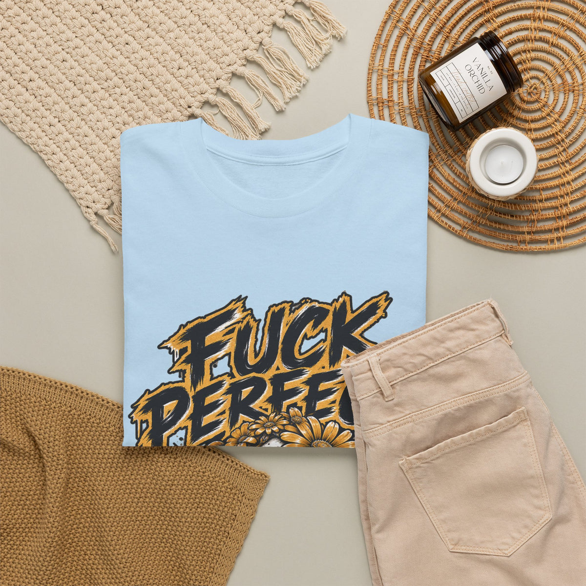 Fuck Perfect — Skull & Sunflower T-Shirt