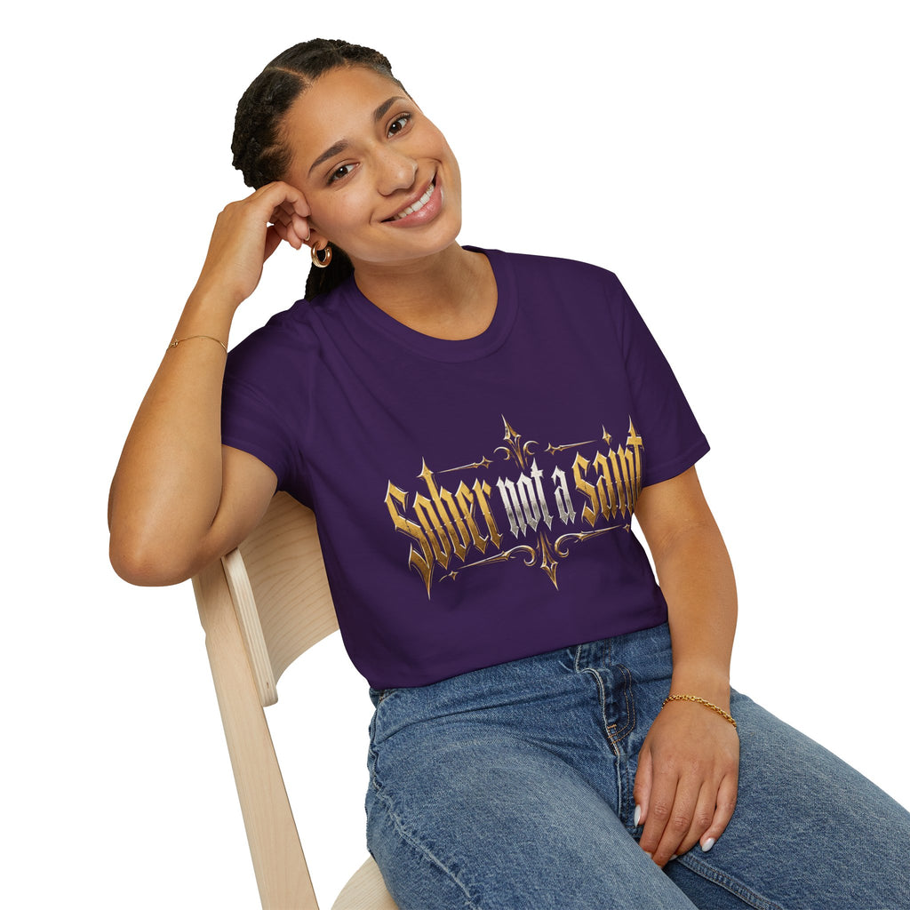 Sober Not a Saint Gothic Graphic T-Shirt