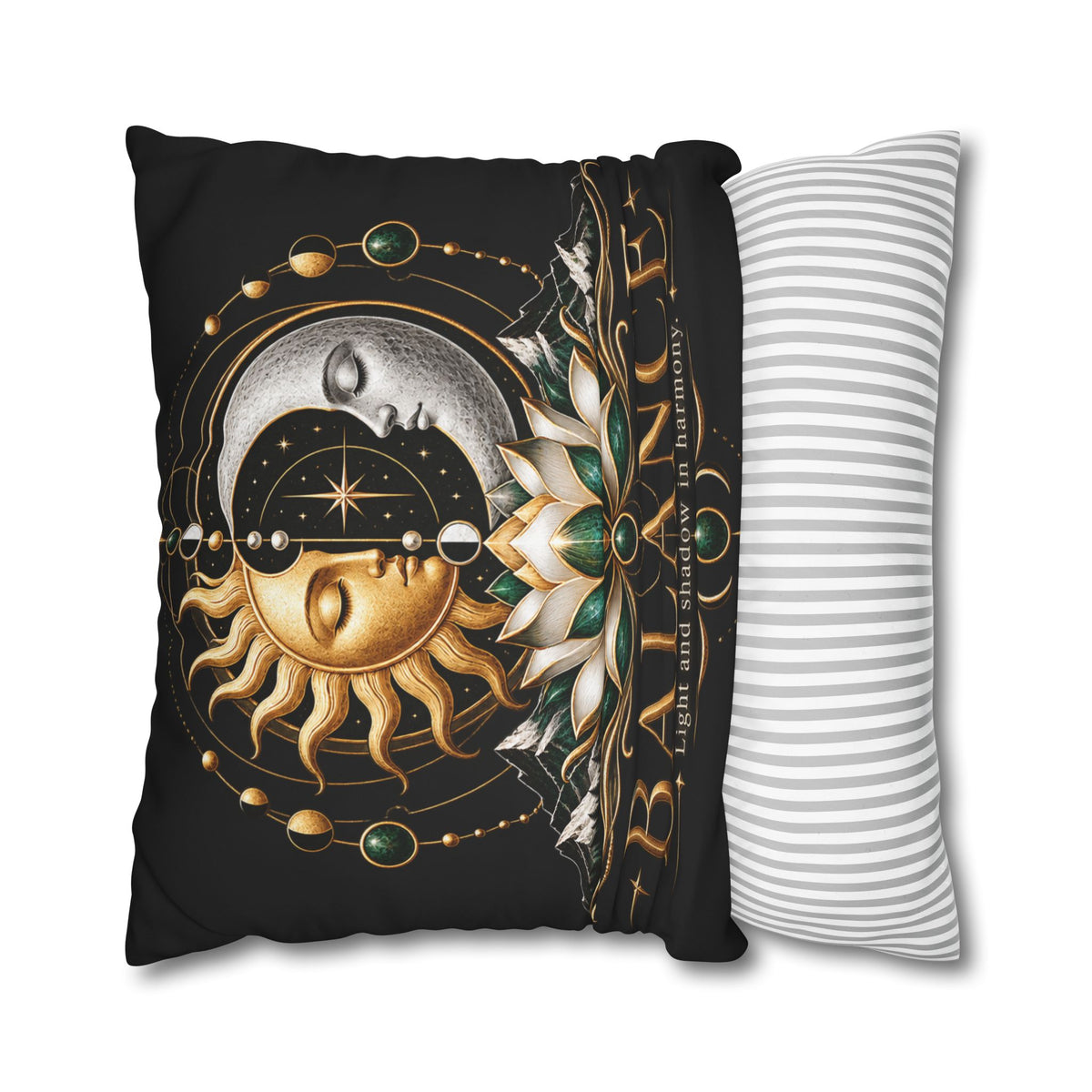 Balance Sun Moon Lotus Square Pillowcase