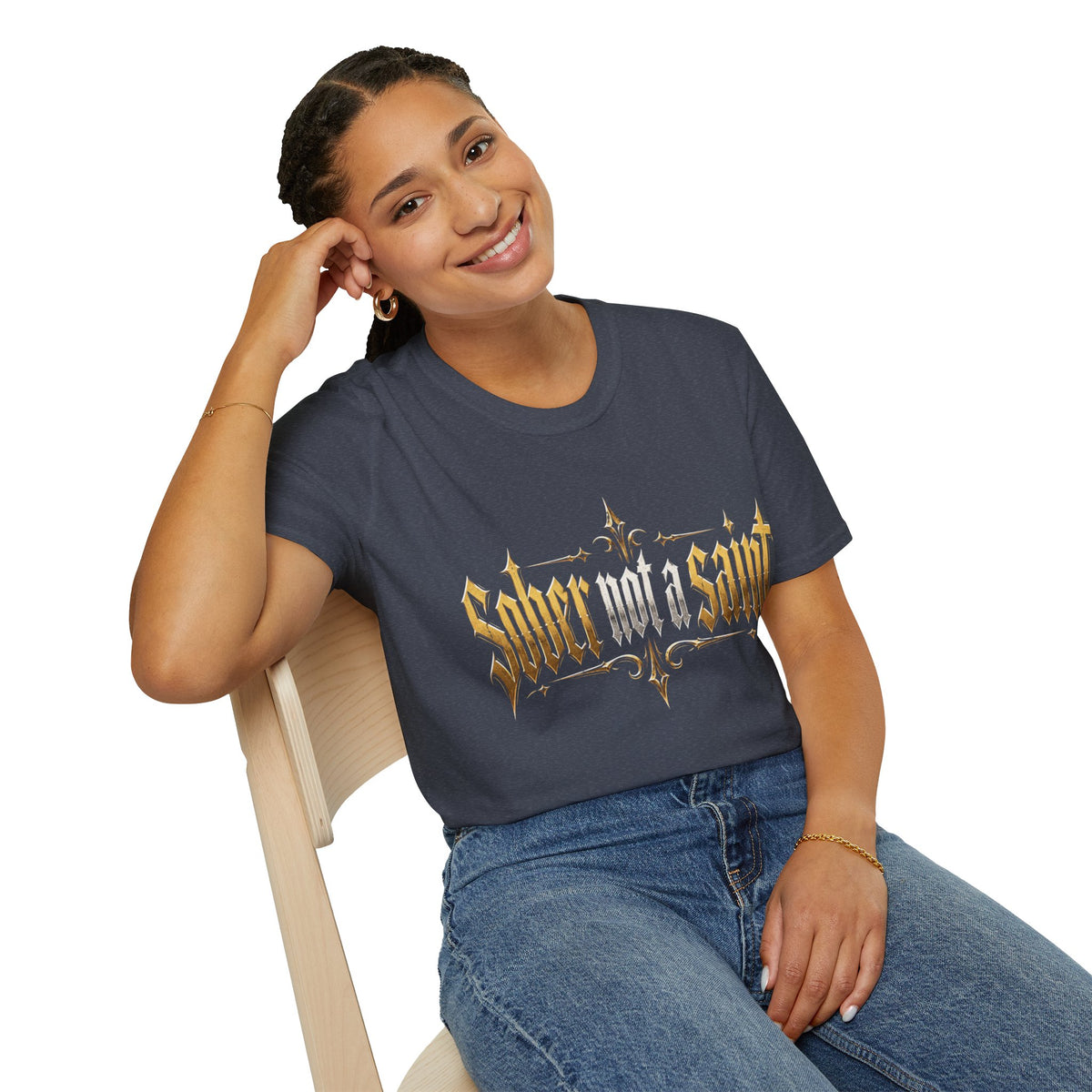 Sober Not a Saint Gothic Graphic T-Shirt