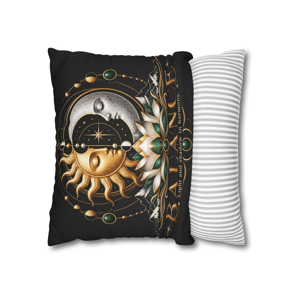 Balance Sun Moon Lotus Square Pillowcase