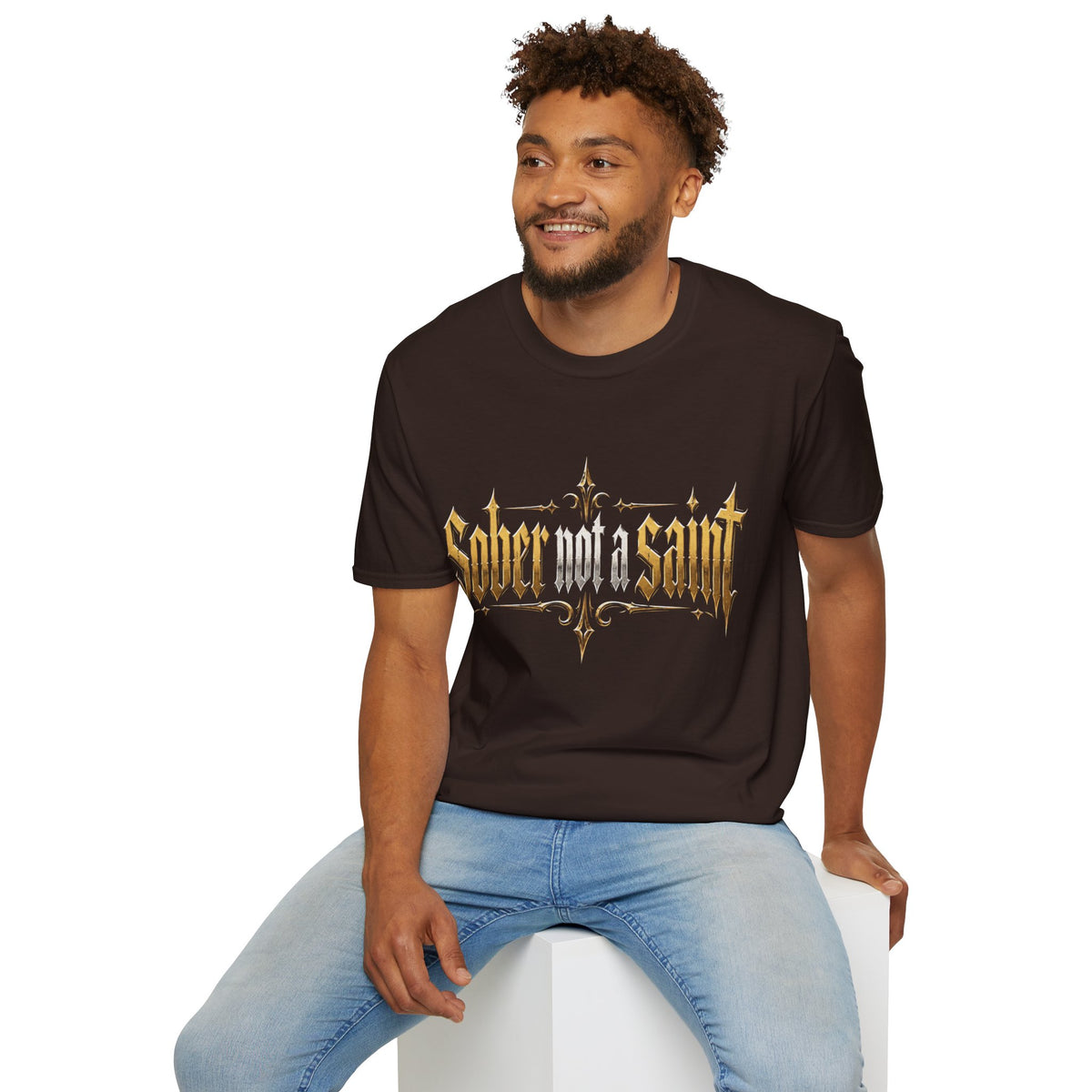 Sober Not a Saint Gothic Graphic T-Shirt