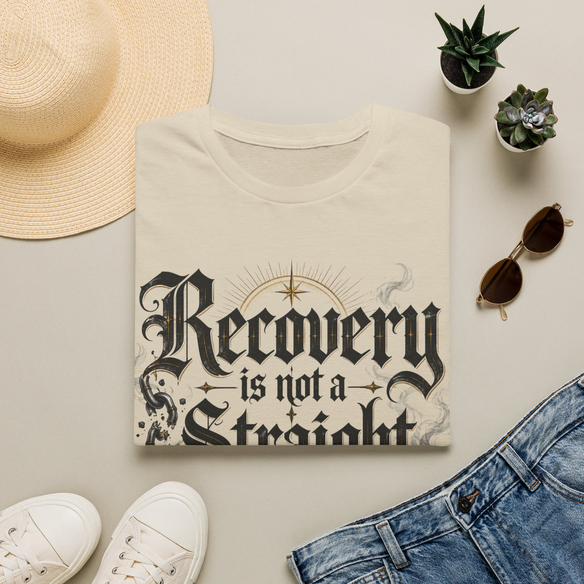 Recovery Is Not a Straight Line Inspirational Mental Health T-Shirt