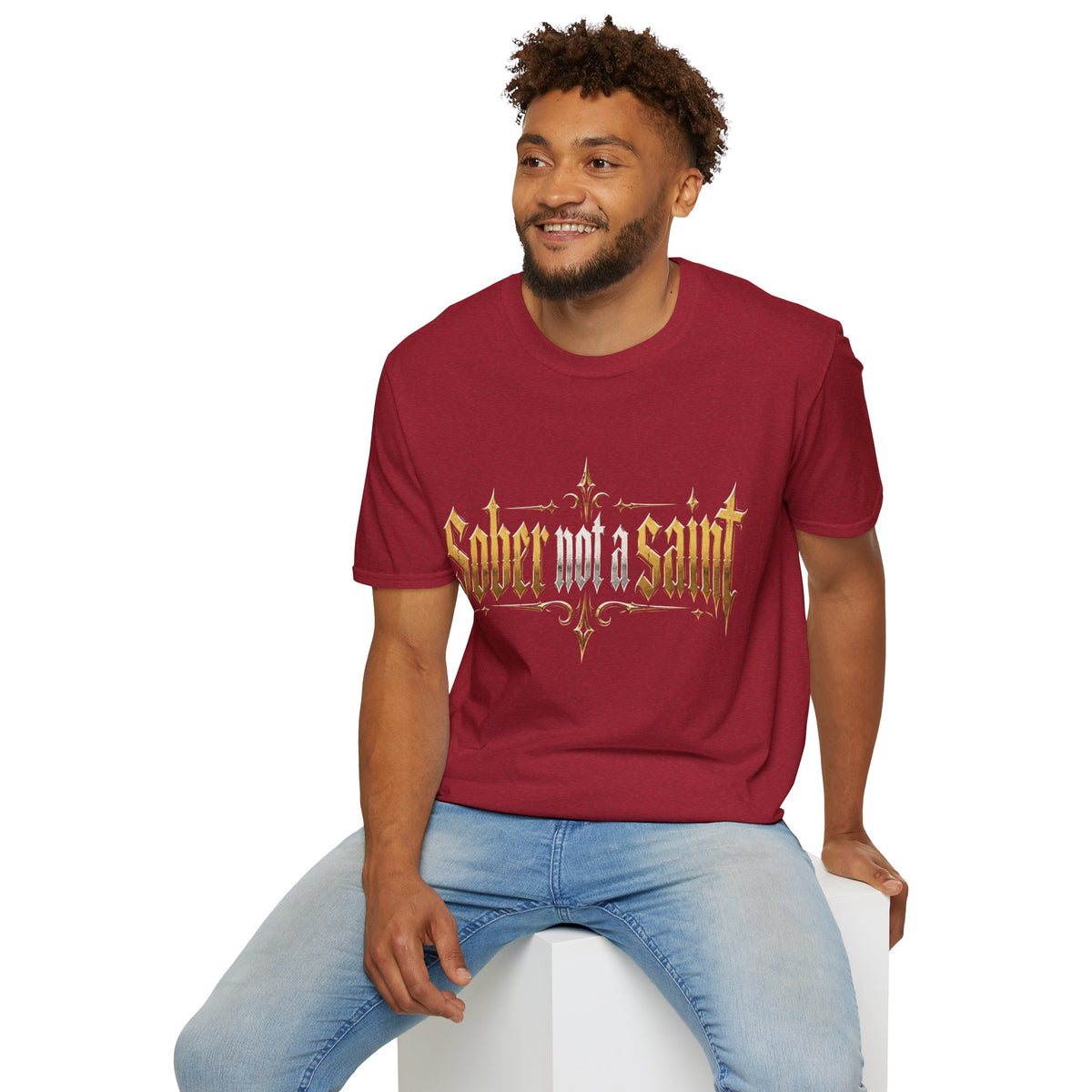 Sober Not a Saint Gothic Graphic T-Shirt