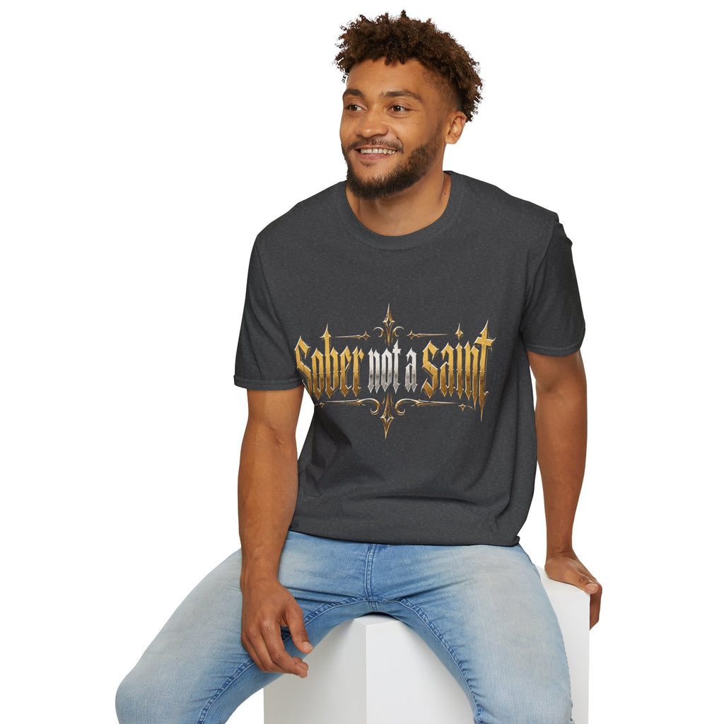 Sober Not a Saint Gothic Graphic T-Shirt