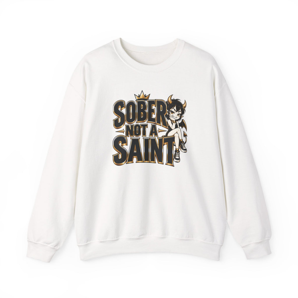 Sober Not a Saint Anime-Inspired Crewneck Sweatshirt