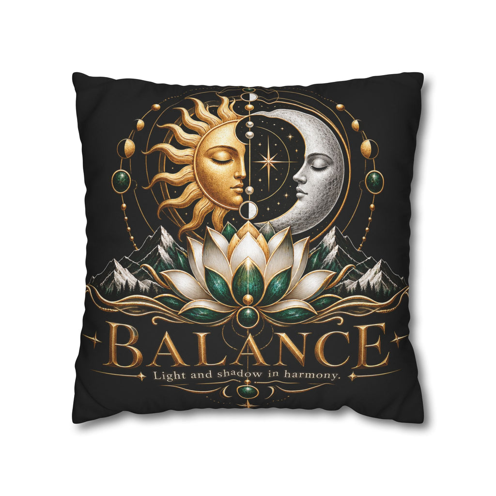 Balance Sun Moon Lotus Square Pillowcase