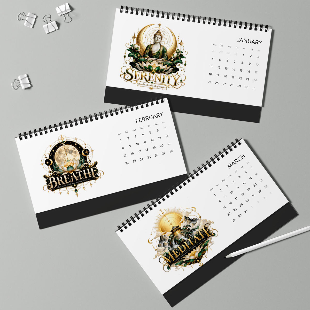 2027 Desk Calendar – QSR Quiet Strength Recovery Deer Design