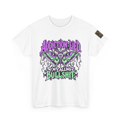 Addiction Lied I’m Calling Bullshit Moth Graphic T-Shirt