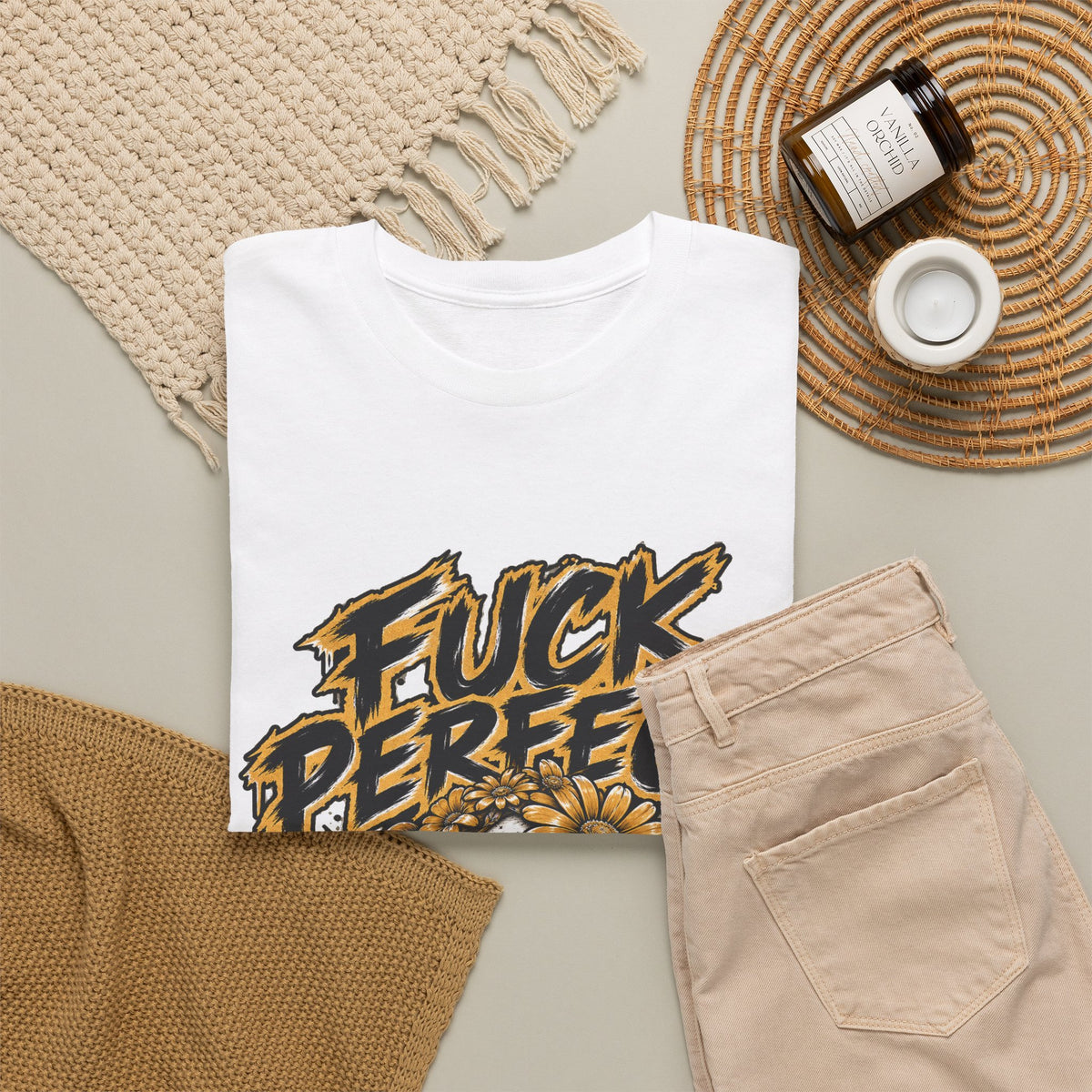 Fuck Perfect — Skull & Sunflower T-Shirt