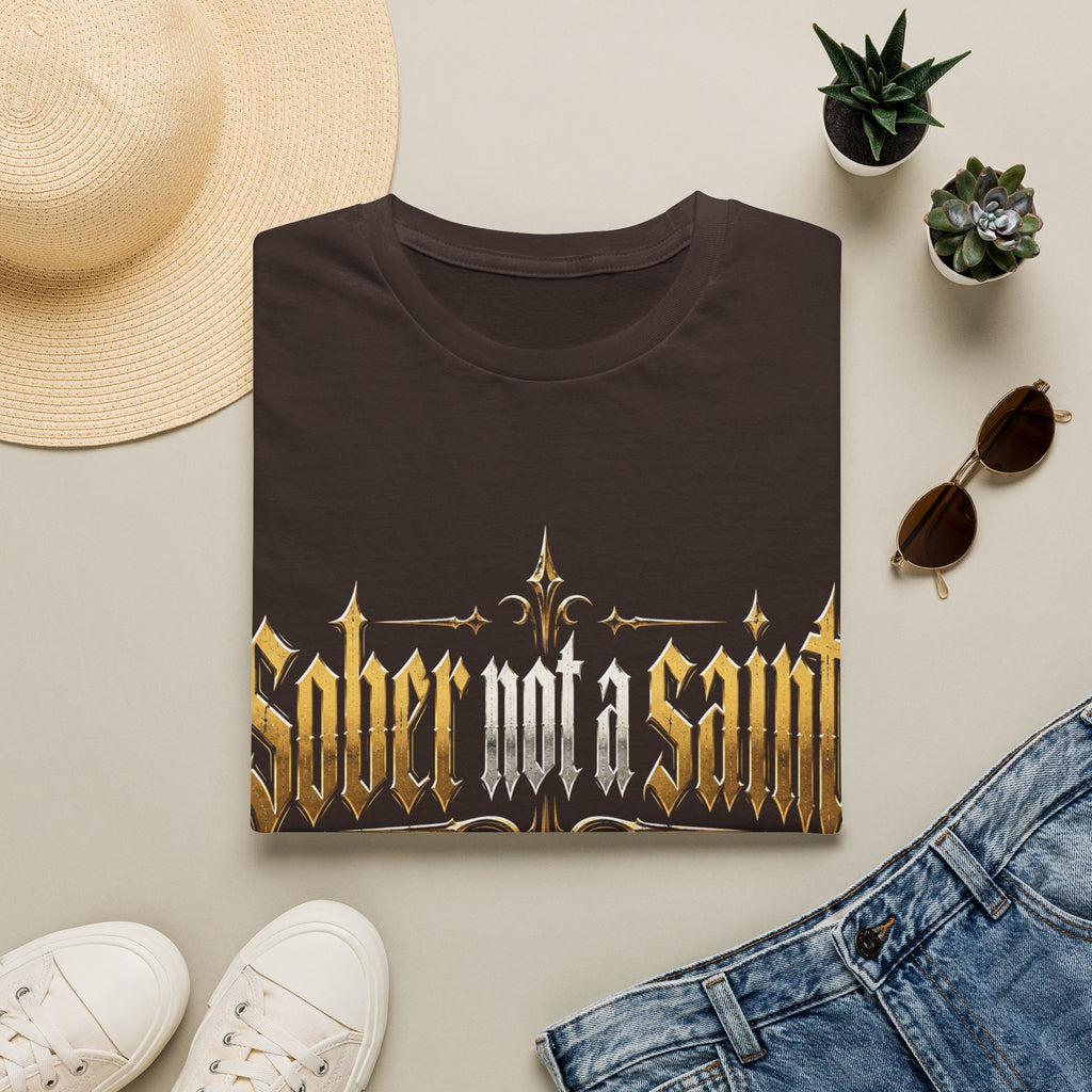Sober Not a Saint Gothic Graphic T-Shirt