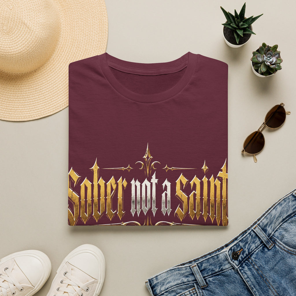 Sober Not a Saint Gothic Graphic T-Shirt