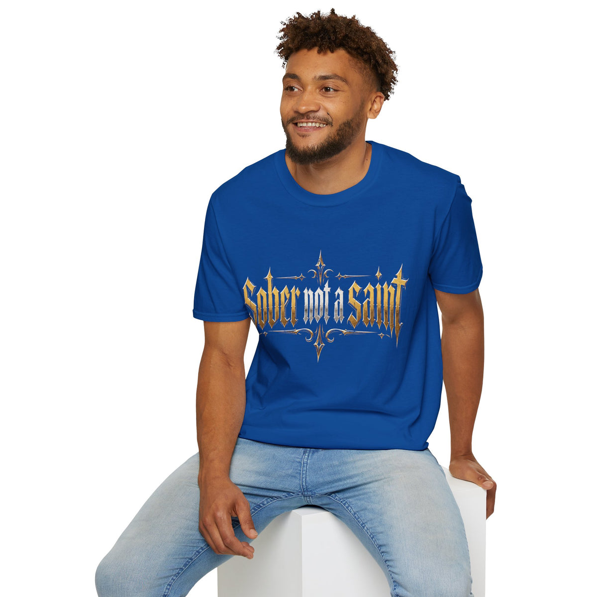 Sober Not a Saint Gothic Graphic T-Shirt