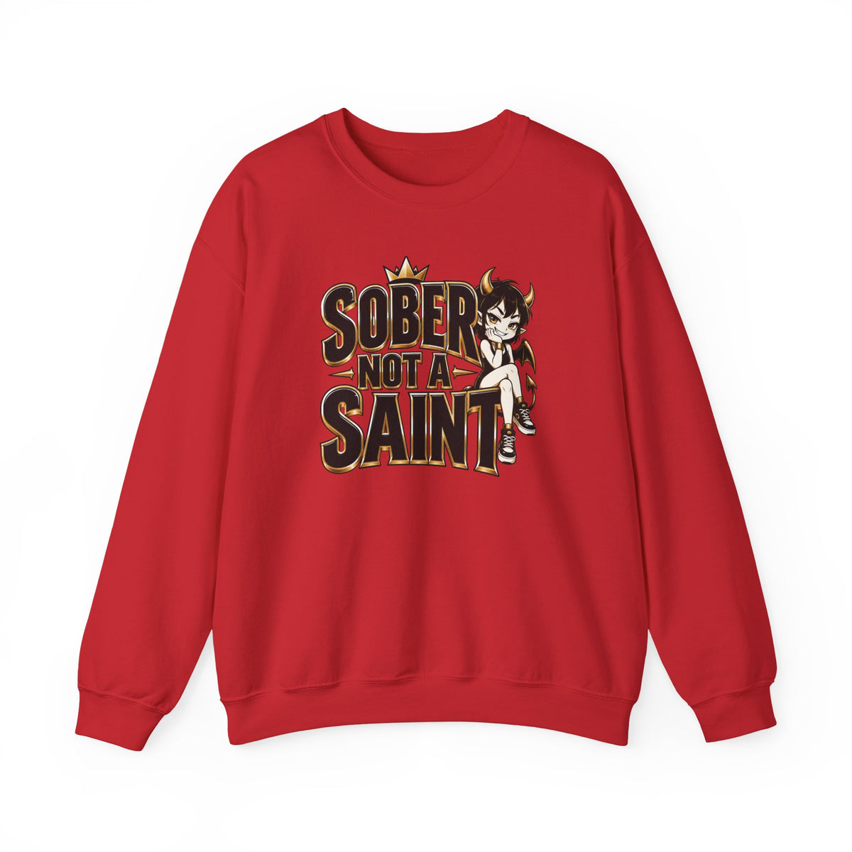 Sober Not a Saint Anime-Inspired Crewneck Sweatshirt