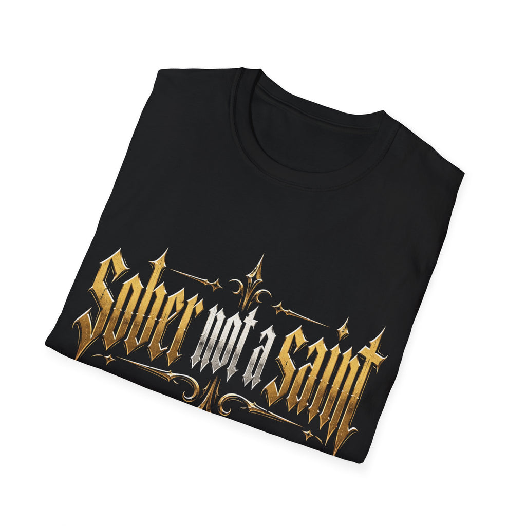 Sober Not a Saint Gothic Graphic T-Shirt