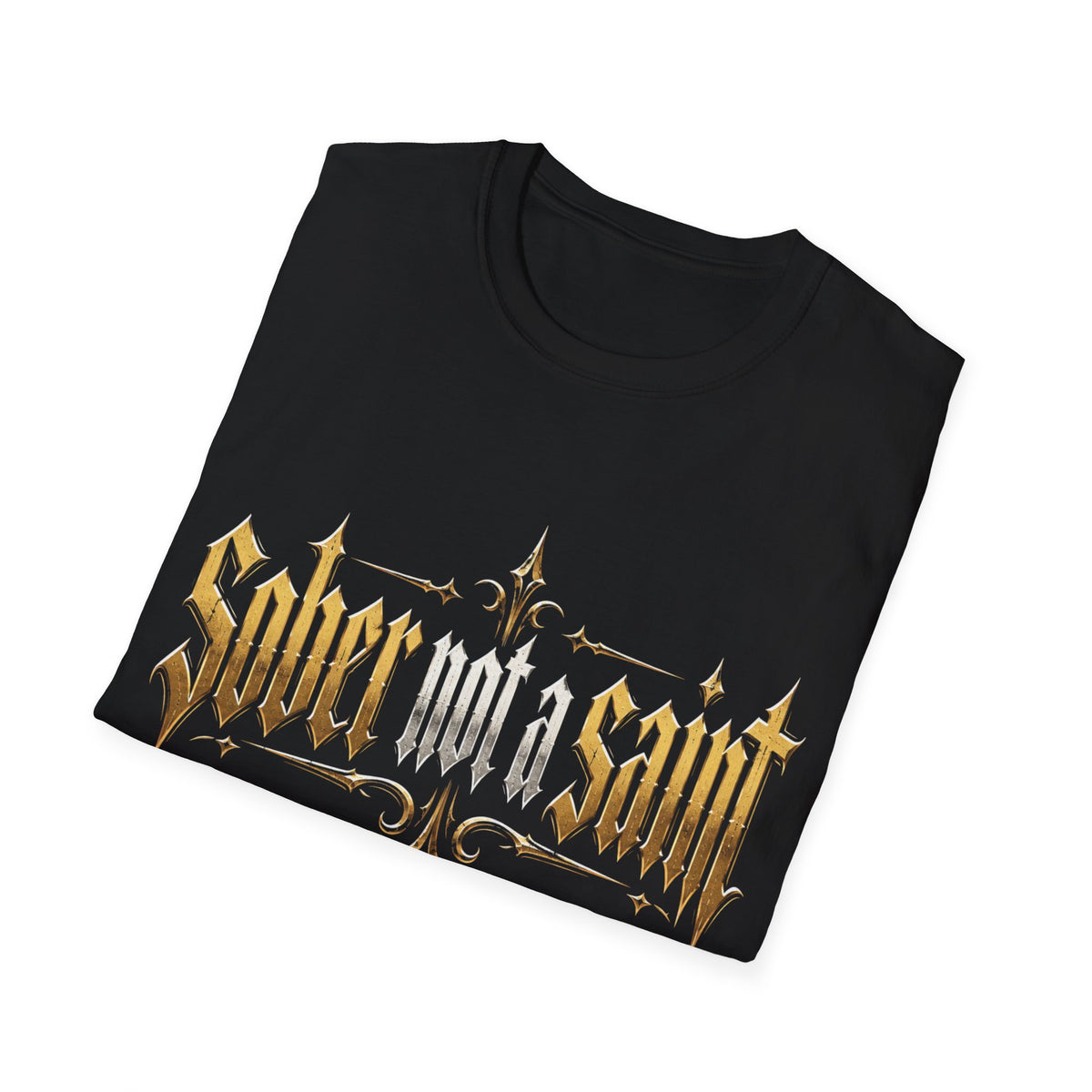 Sober Not a Saint Gothic Graphic T-Shirt