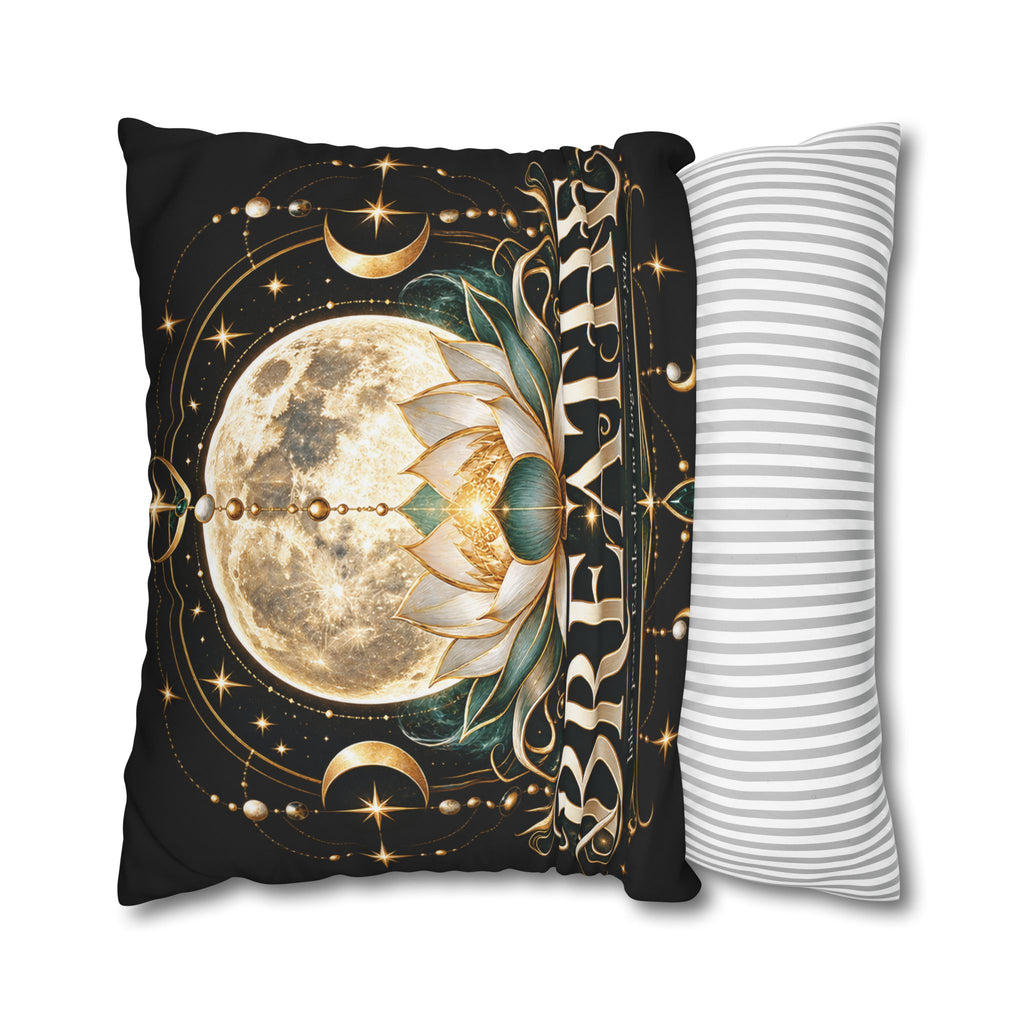 Breathe Moon Lotus Square Pillowcase