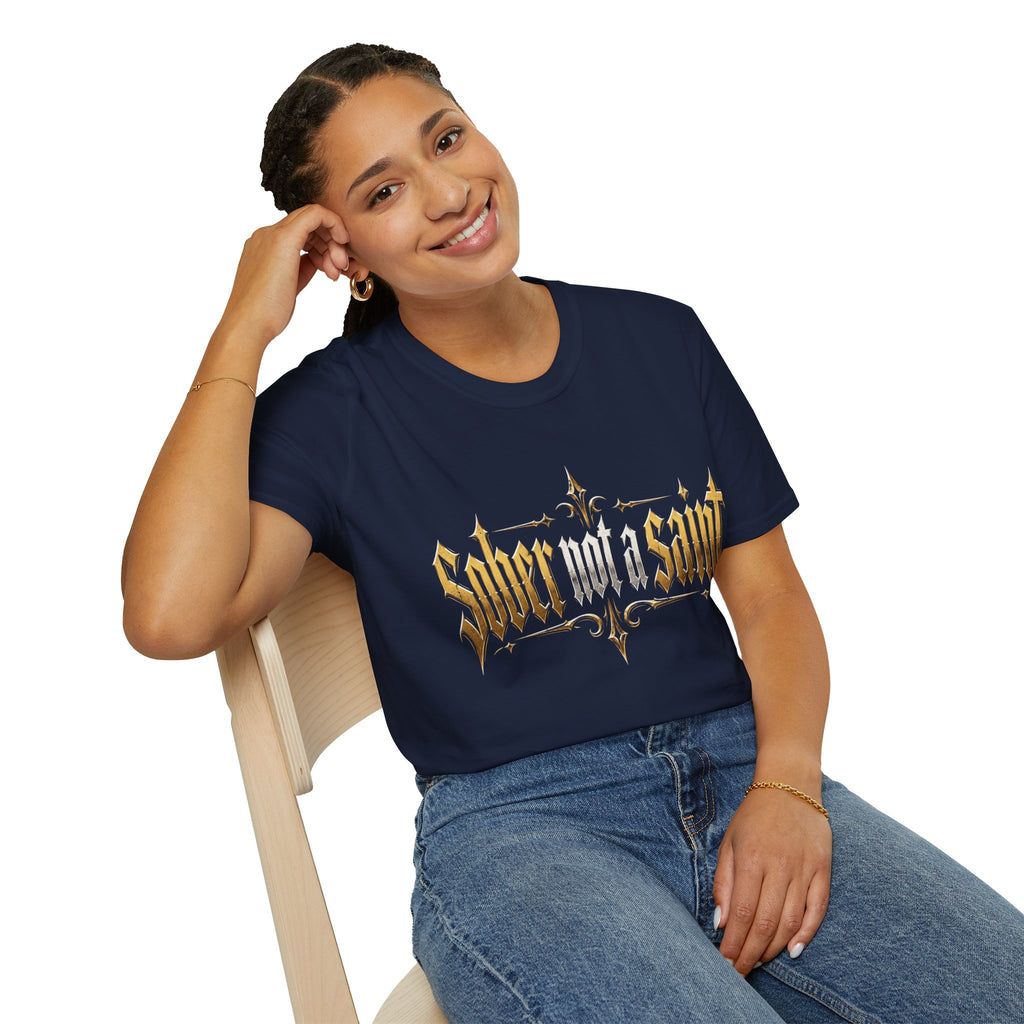 Sober Not a Saint Gothic Graphic T-Shirt