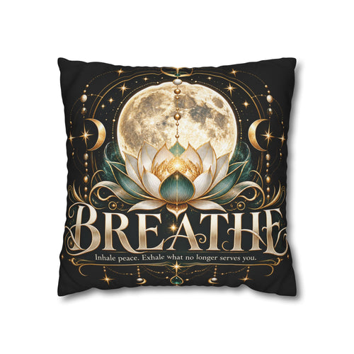 Breathe Moon Lotus Square Pillowcase