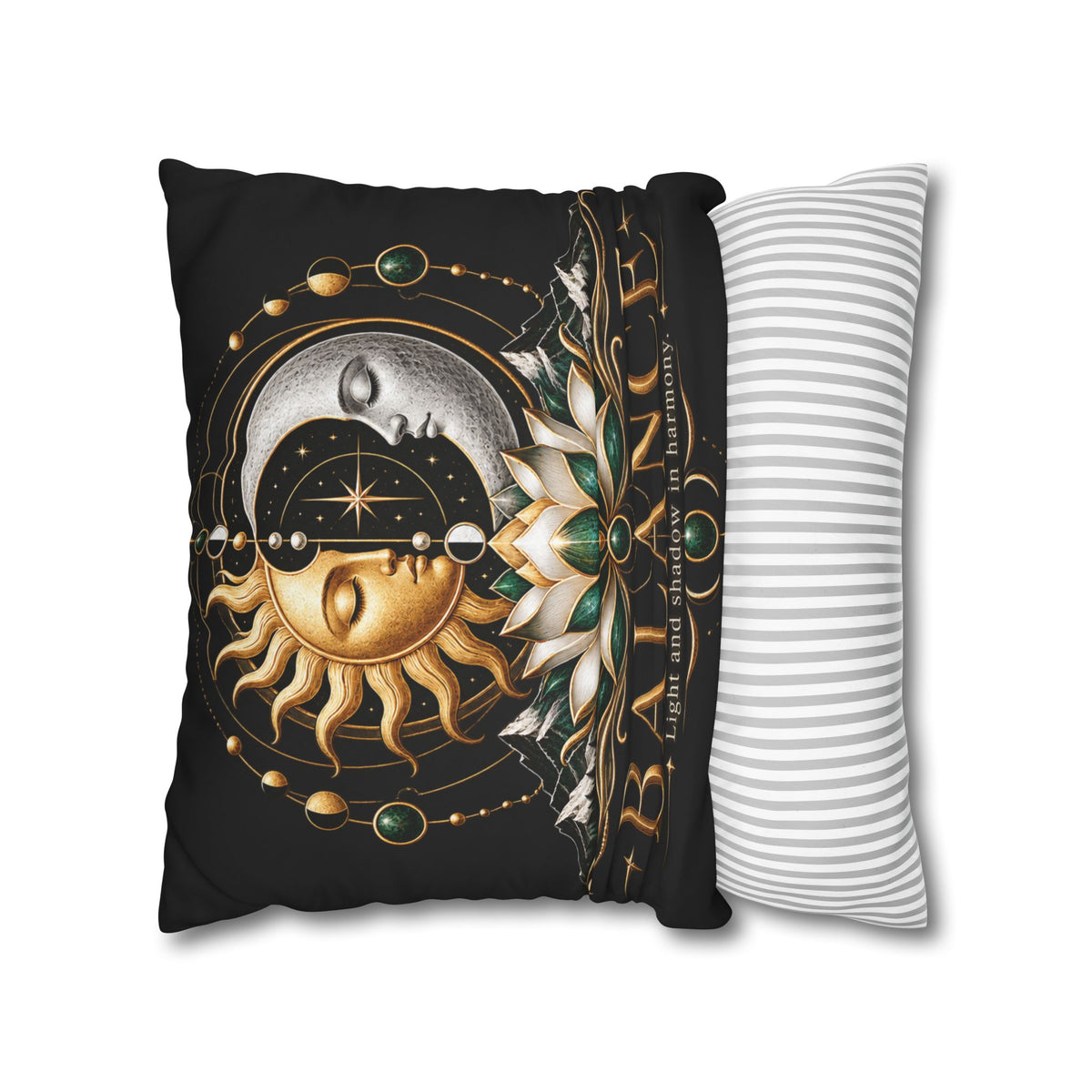 Balance Sun Moon Lotus Square Pillowcase