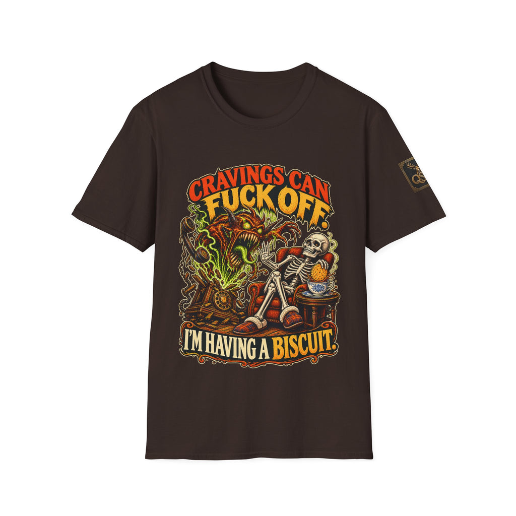 Cravings Can F*ck Off I’m Having a Biscuit Funny Food T-Shirt