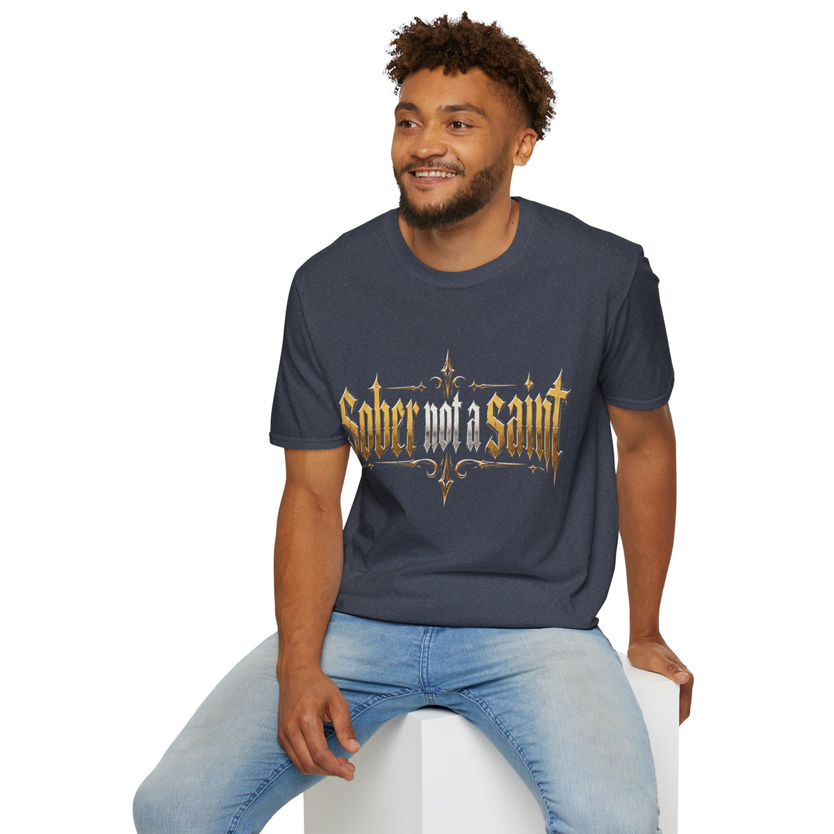 Sober Not a Saint Gothic Graphic T-Shirt